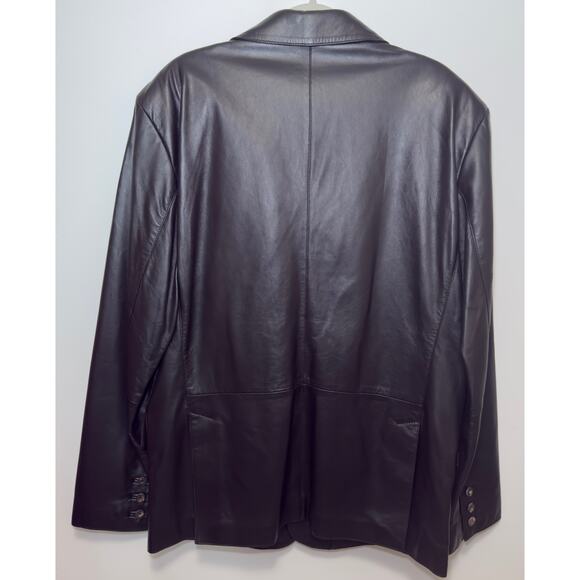 TED BAKER LONDON Leather Blazer Modern Dapper Old Money Sartorial Flair Size 66 - Picture 3 of 4